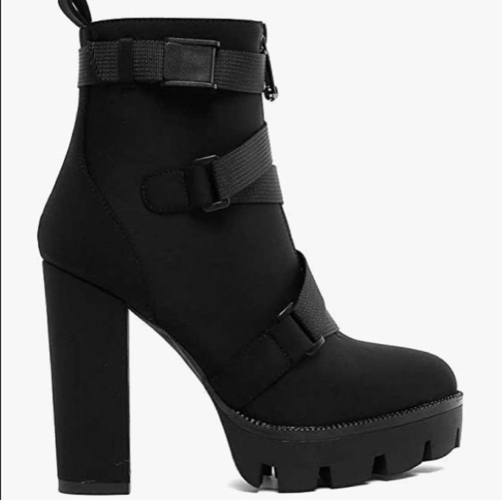 Black High Heel Ankle Boots